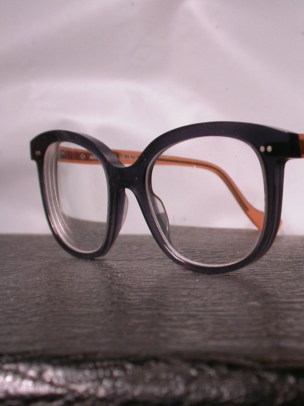 Authentic Anne et Valentin Cure Smoke Clear Amber Eyeglasses Made in France
